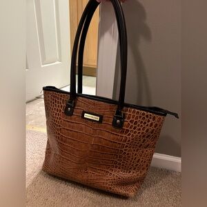Hartmann Brown Crocodile Leather Tote Bag